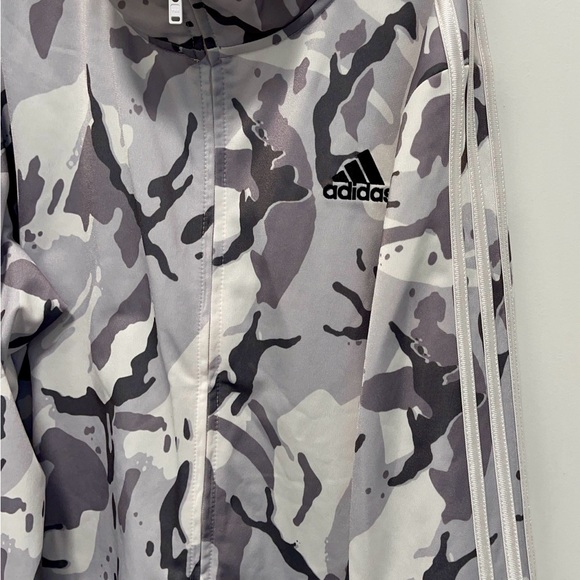 Adidas Youth Boy’s White & Gray Camouflage Zip Up Track Jacket Size: L - Picture 3 of 6